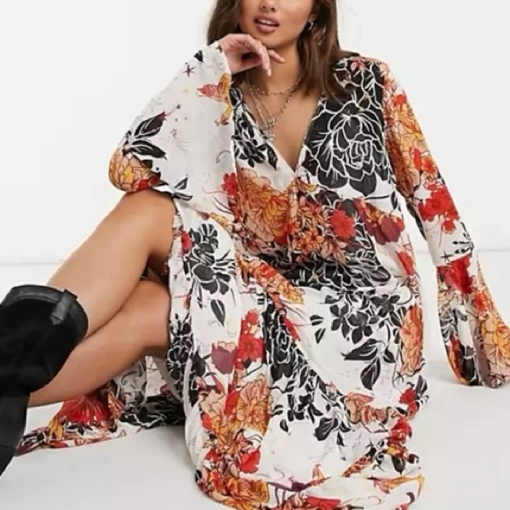 Free People Moroccan Roll Dress Ivory Size S, EUC
